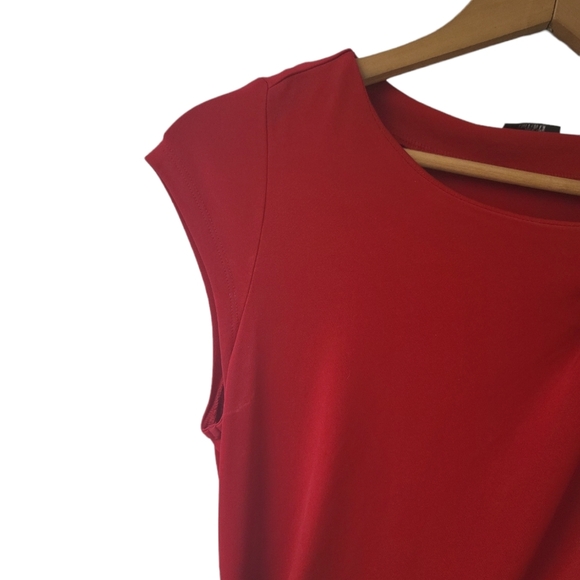 Esprit Collection Red Asymmetrical Ruched Midi Stretch Dress XS - Picture 3 of 7